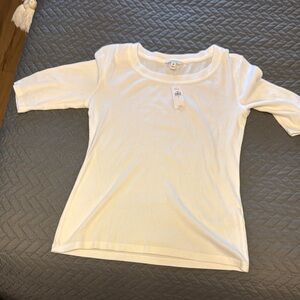 Banana Republic White 3/4 Sleeve Tee